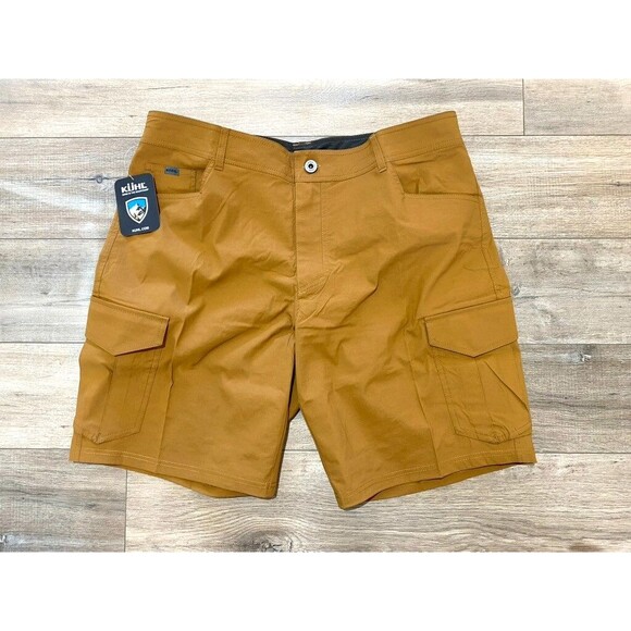 Kuhl Renegade Cargo Mens 40X10 Brown Nylon Stretch Born in the Mouintain Shorts - Picture 3 of 9